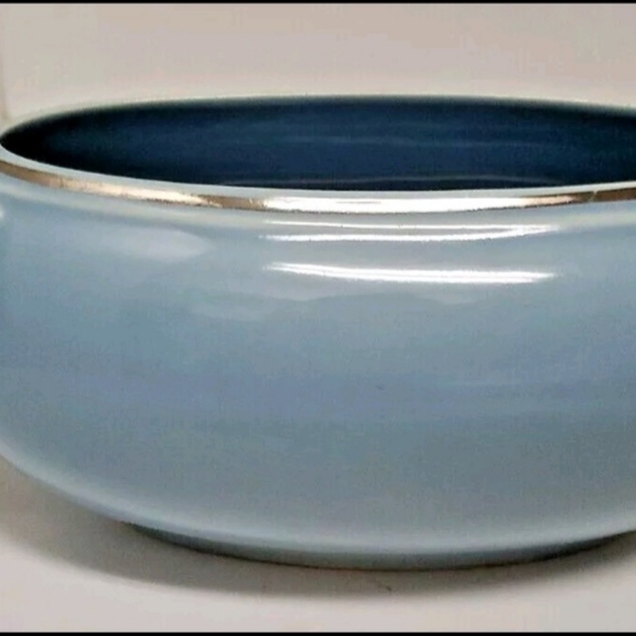 Vintage Taylor Smith & Taylor Pebbleford Blue Creamer Wheat Design Silver Trim - Picture 4 of 6
